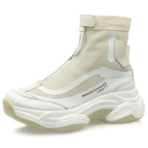 Janbal Plus Size 42 Chunky Flat Ankle Boots Women'S Flat Sneakers Casual