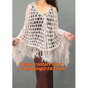 Crochet Scarf Women Pashmina Fur Designer Wrap Scarf Handmade Crocheted