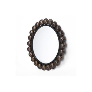 Round Bronze Sunflower Mirrored Metal Wall Art For Outdoor Indoor