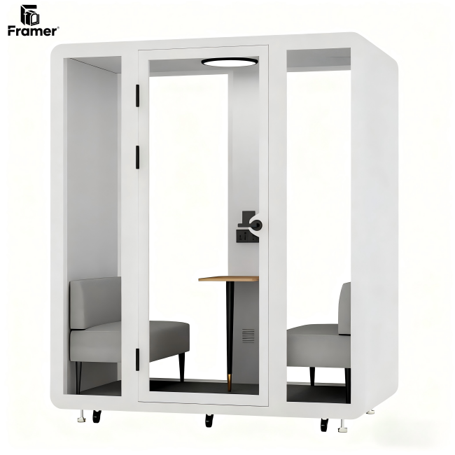 Quality Convertible Two Person Pod Interactive Soundproof Meeting Booth White for sale