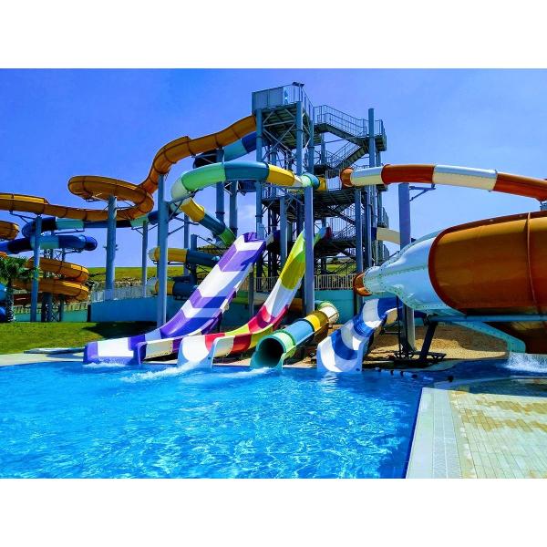 Water Amusement Park Outdoor Swimming Pool Kids Playground Fiberglass Slide