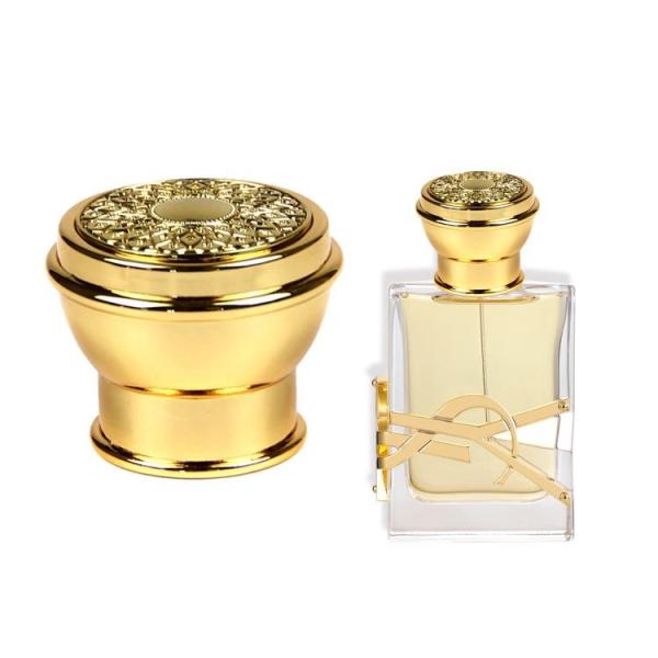 Buy Cosmetic Packaging Customization Zinc Alloy Perfume Cover Gold Plated at wholesale prices