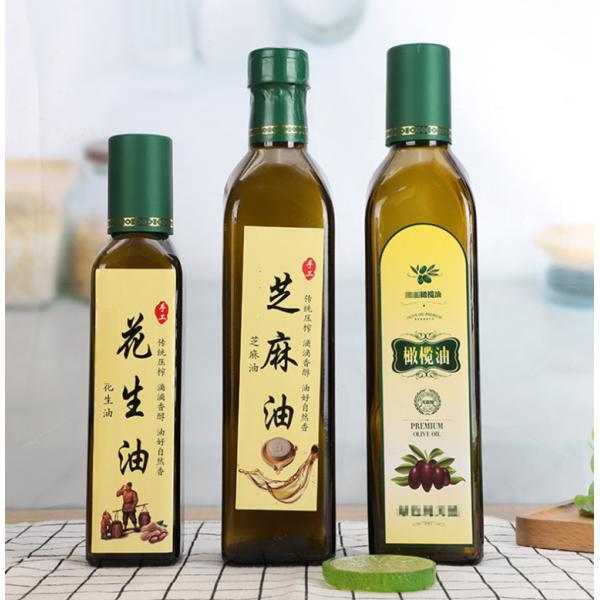 Glass Bottle Material Square Luxury Cooking Olive Oil Glass Bottle 250ml 500ml 750ml
