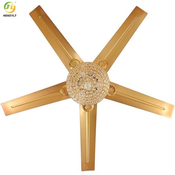 52'' Crystal Modern LED Ceiling Fan Light With 5 Blades Remote Control
