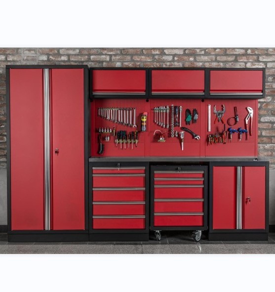 Buy Cold Rolled Steel Garage Workstation Tool Cabinet with Drawers and Modular Workbench at wholesale prices