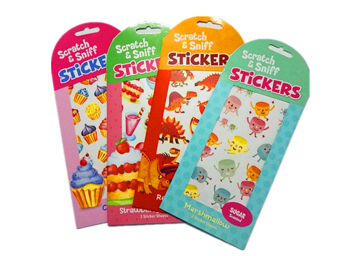 China Fruit Scented Adhesive Custom Paper Stickers Scratch Sniff Paper Sticker Custom Logo Sticker on sale