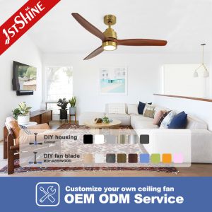 Natural Wood Blade DC Motor Remote LED Ceiling Fan For Home Hotel