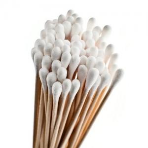 Quality Long Stem Wood Stick Cotton Swabs OEM ODM Service Biodegradable for sale