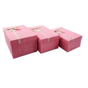 pink gift boxes custom fancy gift box with ribbon Handmade Cardboard Boxes for