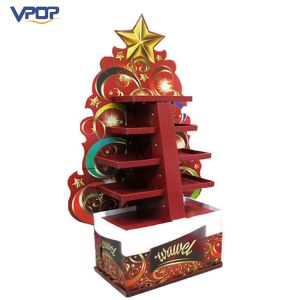 Christmas Tree Shape Cardboard Advertising Stand Durable With Sturdy Structure