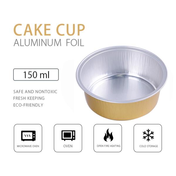 150ml Disposable Aluminum Foil Food Containers Round Colorful Mini Cupcake Baking Cups With Lid