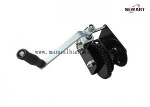 China 2500 lb Worm Gear Drum Winch , Heavy Duty Hand Winch For Lifting on sale