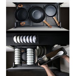 Elegant , Warm, Contemporary , And Customizable Stainless Steel Kitchen