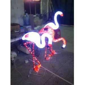 christmas lighted flamingo