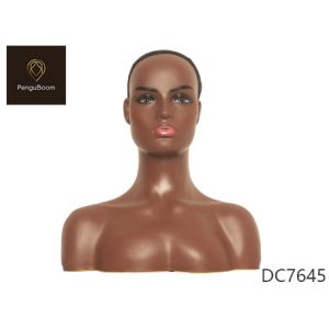 Full Bust Bald Mannequin Head With Shoulders 53cm Head Circumference