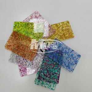 Quality 1220x2440x3.0mm Perspex Glitter Acrylic Plastic Sheet Sparkle Design Gold for sale