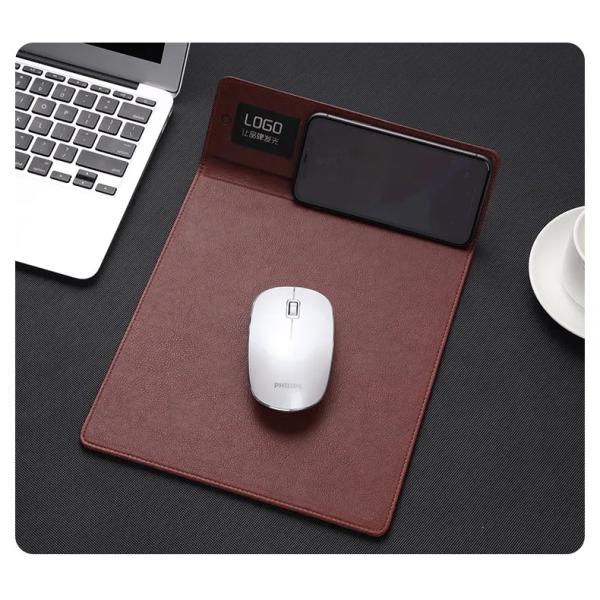 Buy Custom Logo Pu Leather Multifunctional Rgb Mouse Pad Fast Wireless Charging at wholesale prices