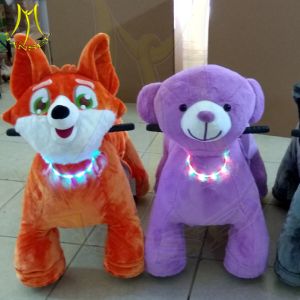 Hansel hot selling commercial kid rides on coin operated  plush animal scooter