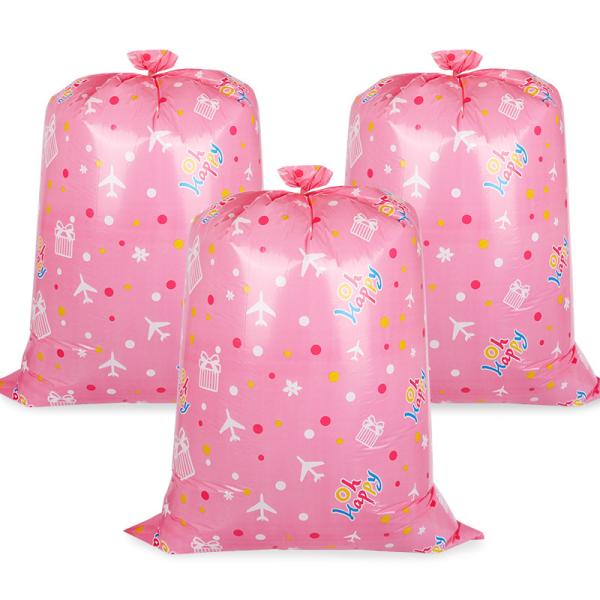 Buy Holiday Christmas Pink Plane Jumbo Plastic Gift Bags CMYK Printing at wholesale prices