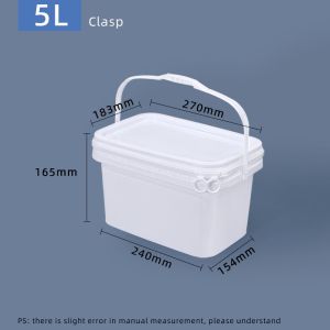 Supplied Rectangle Plastic Bucket Storage Pail Container With Lid Handle