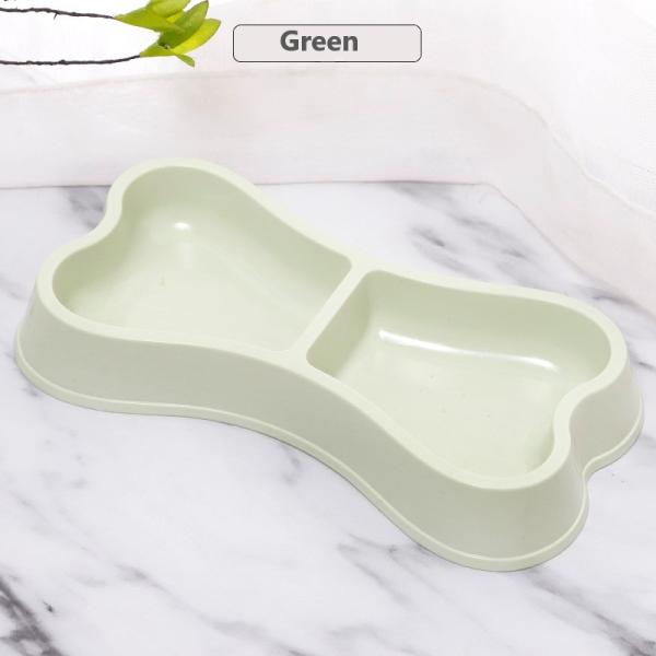 Pet Bowls Feeders Sustainable Macaron Color Bone Shape Double Food Bowl for Dogs and Cats