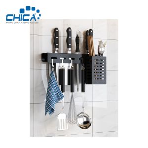 Black Color Kitchen Rack Single Kitchen Accessories Storage Wall-hanging Knife
