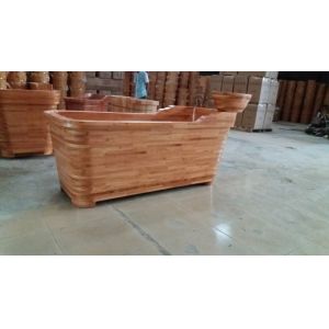 wooden bathtub, bath tub