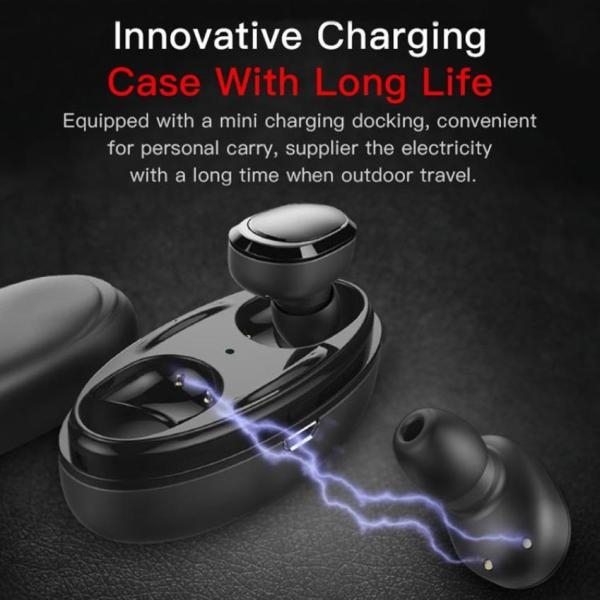 True Wireless Headphones Bluetooth Earphones Sports Earphone Cordless Headphone Handsfree Headset Mini Earbuds with Mic