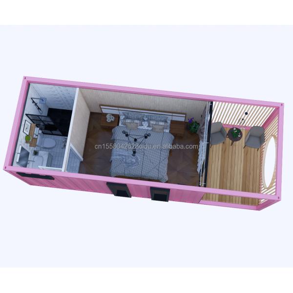 Aluminum Alloy Windows 3 Bedroom Container Residence with Packaging and Wave Sandwich Panel Walls