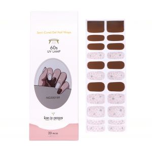 Hot Sell Non-Toxic Semi cured Gel nail strips Wholesale gel nail stickers