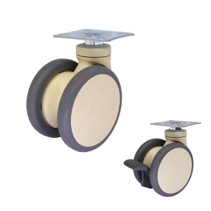 4 Inch Soft Rotating Wheel Plate Type Medical Casters 209LBS Loaded For Dental