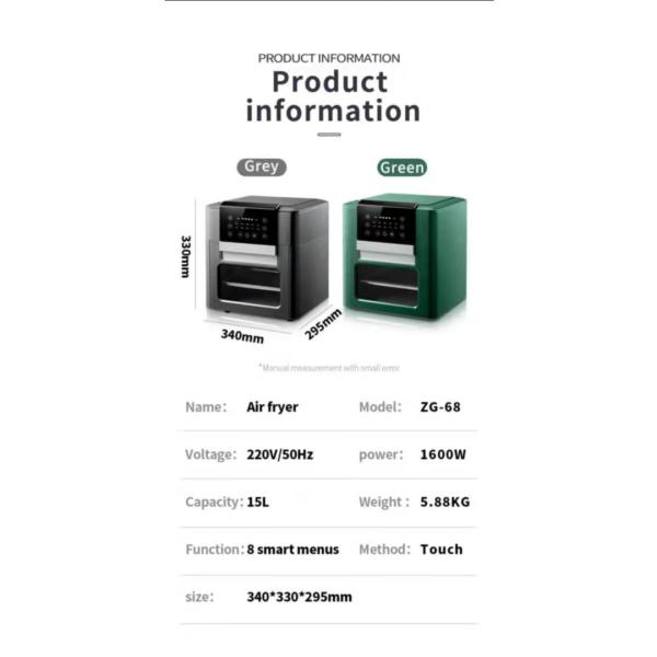 most professional OEM 12L 15L accessories round deep air fryer