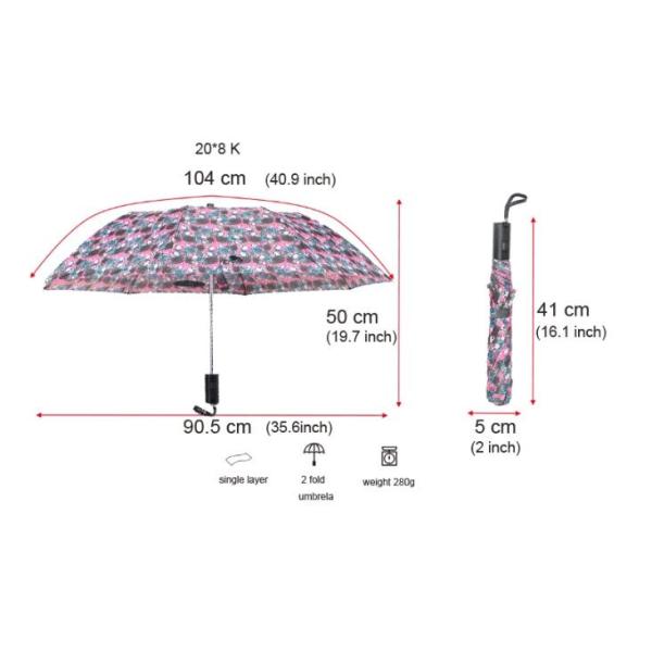 Automatic Open Two Fold Umbrella 21 Inch Skull Printing Fabric Plastic Handle