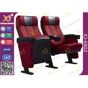 ISO Certification Padding Armrest Theatre Seating Chairs Flame Retardant Fabric