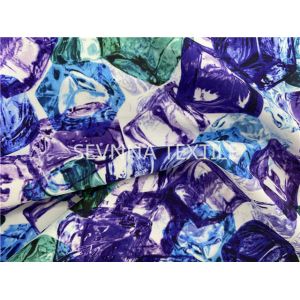 24% Spandex Recycled Swimwear Fabric Ice Cold Digital Printed Pattern