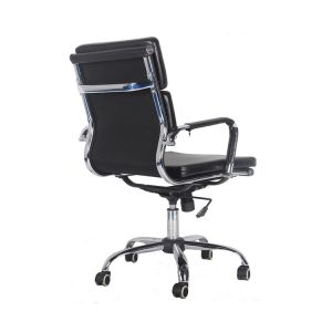 Middle Back Modern Manager Office Chairs Black Coating Sled Frame