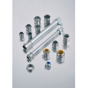 Aluminum Electrical Conduit Fittings , EMT Pipe Connectors Polished Finish