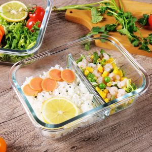 Meal Prep BPA Free 960ml Borosilicate Glass Food Container