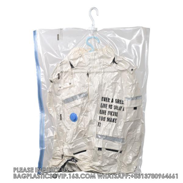 Good Quality Hanging Vacuum Storage Bag 75% Space Saver Vacuum Compression Clothing Finishing Bag