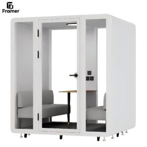 Quality Adjustable Silent Office Pods Fully Enclosed Office Meeting Booths White for sale