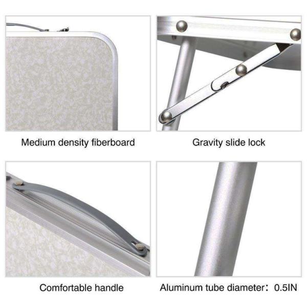 Indoor Outdoor Portable Aluminum MDF Table for Camping Beach Picnic