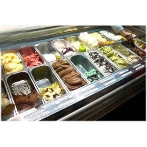 Economical Ice Cream Scoop Display Freezer 12 Trays With Toughen Glass