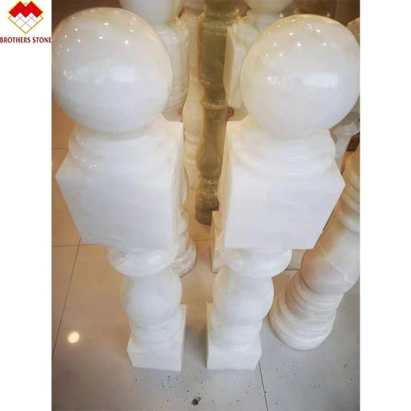 Elegant White Onyx Marble Stone Baluster for Stair Decor in North and Latin America