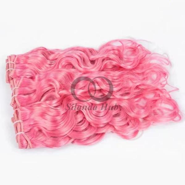 Pink Water Wave Remy Human Hair Bundles Sew In Weave Bundles Brazilian Bundle Deals