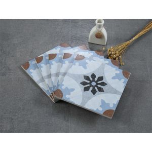 Gray and Blue 20x20cm Ceramic Rustic Tile for Indoor Walls and Floors