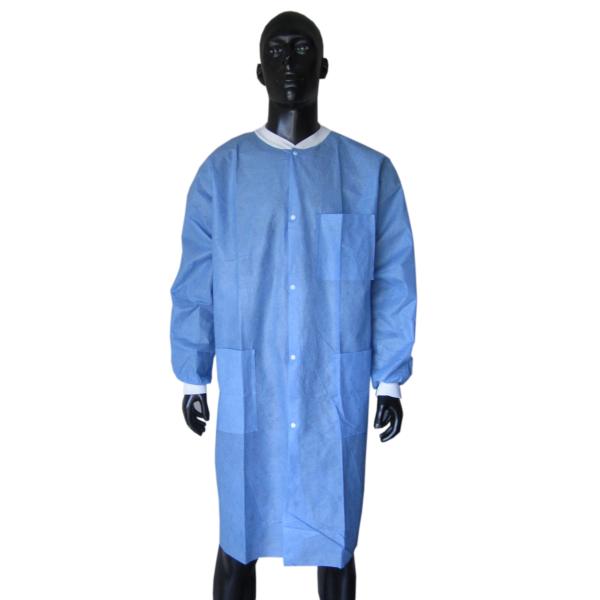 Waterproof 100% SMS Hospital Uniforms Doctor Medical Lab Coat Customized Logo