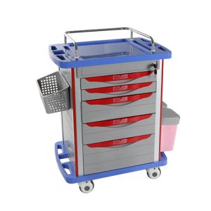 Medical equipment trolley with drawers