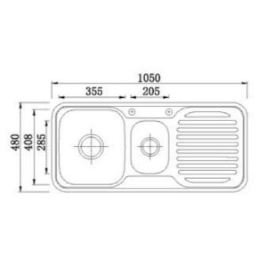Polishing Surface Project Sink Stainless Steel Material With Draining Board