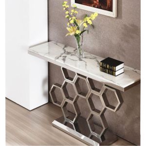 Wholesale Marble Console Tables With Sleek Stainless Steel Base