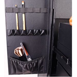 Professional Rolling Studio Makeup Case With Lights Collapsible Compartments